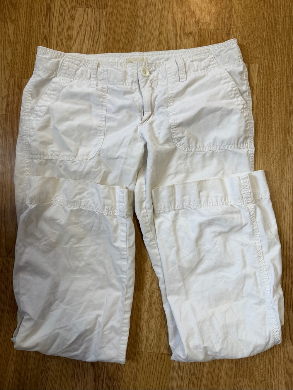 Abercrombie and Fitch White Cotton Cargo Pants